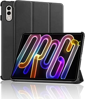 (2025発売)For Lenovo Yoga Tab ZAG60177JP/Lenovo Xiaoxin Pad Pro GT ケース カバー【HNWEIWEI 】 360°全面保護 11.1 インチ 三つ折スタンド多視角調整 PUレザー外装 裏地マイクロファイバー 磁気吸引 全面保護型 擦り傷防止 耐汚れ （ブラック）