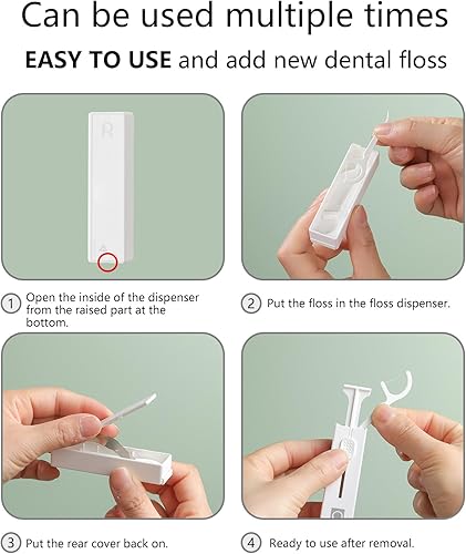 Miniatura 6 de Ryelea Dispensador de hilo dental, dispensador de hilo dental para viajes y viajes, almacenamiento sellado para una limpieza dental más higiénica, 2