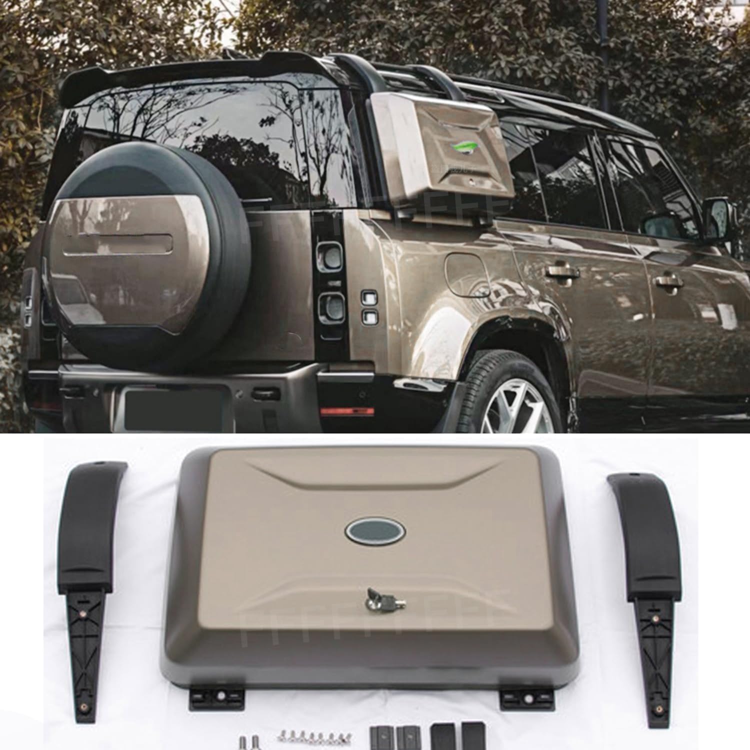 Lantau Bronze Exterior Mounted Gear Carrier Side Toolbox Storage Box with Lock fits for Land Rover Defender 90 2020-2023 2024