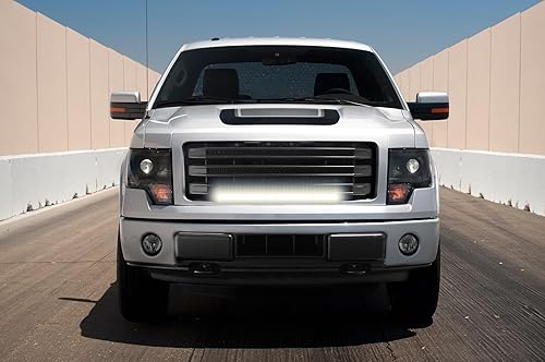 Miniatura 4 de iJDMTOY Sistema de barra completa con LED de alta potencia 150W, montada en la parrilla central. 30 pulgadas. Con juego de cables para Ford