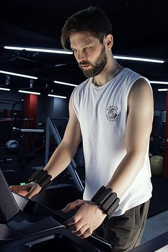 Miniatura 3 de STONESAM Juego de 2 pulseras ajustables para muñeca y tobillo (1 libra), pulseras de muñeca para yoga, danza, barras, pilates, ejercicios, cardio,