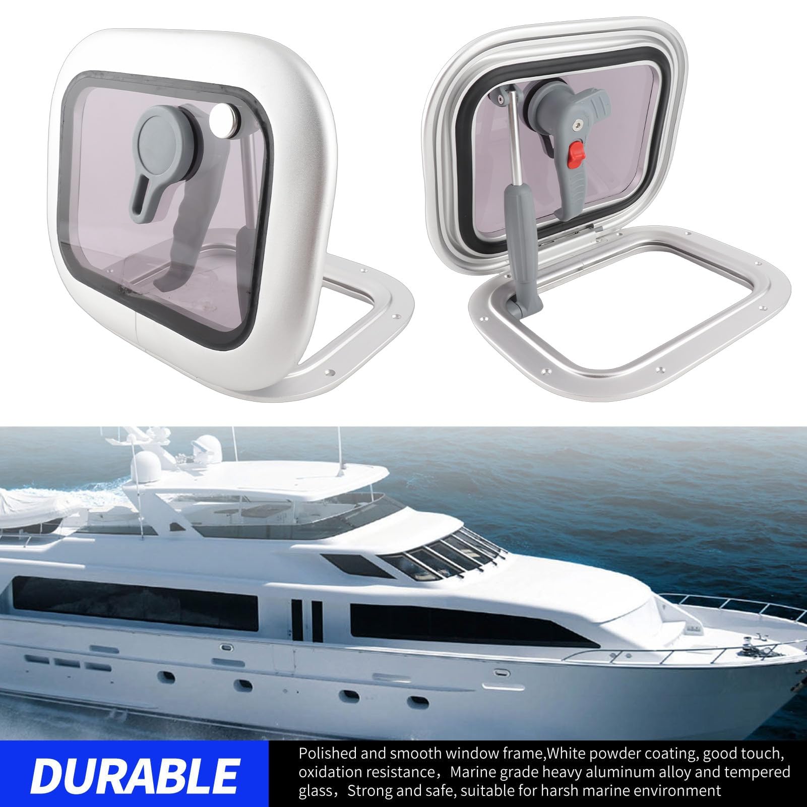 Dioche Oblò Sul Ponte Marine Duty Push Out Lucernari per Barche con Asta di Supporto - Oblò Sigillato per Yacht, e