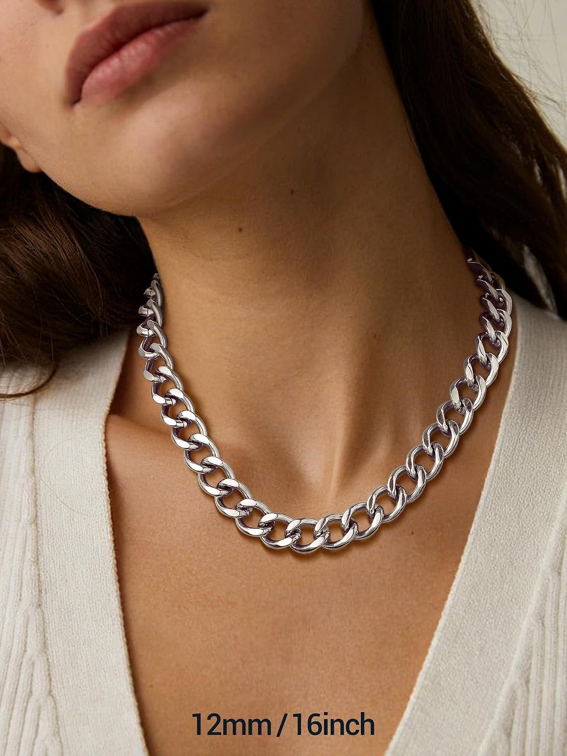 PROSTEEL Chunky Cuban Link Chain for women 14K Gold/Stainless Steel Necklace Thick Trendy Statement Choker Punk Hip-Hop Jewelry Gift Box, 12MM/16MM/20MM,16-20"