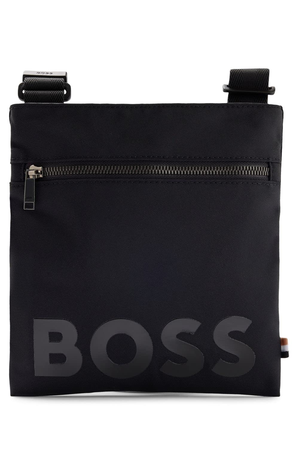 BOSS - Sac reporter en tissu recyclé avec logos