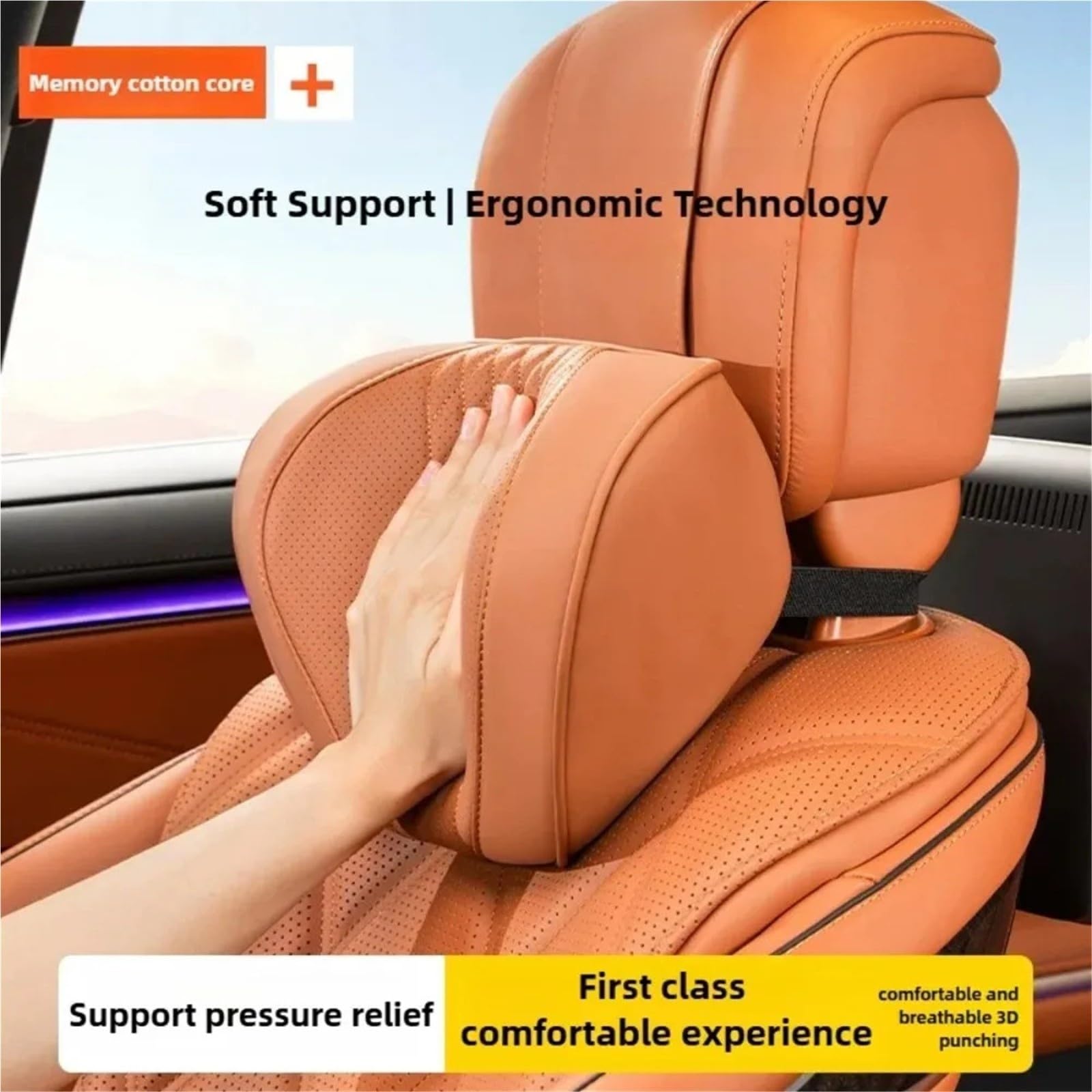 Poggiatesta Auto Morbido cuscino for il collo dell'auto in memory foam