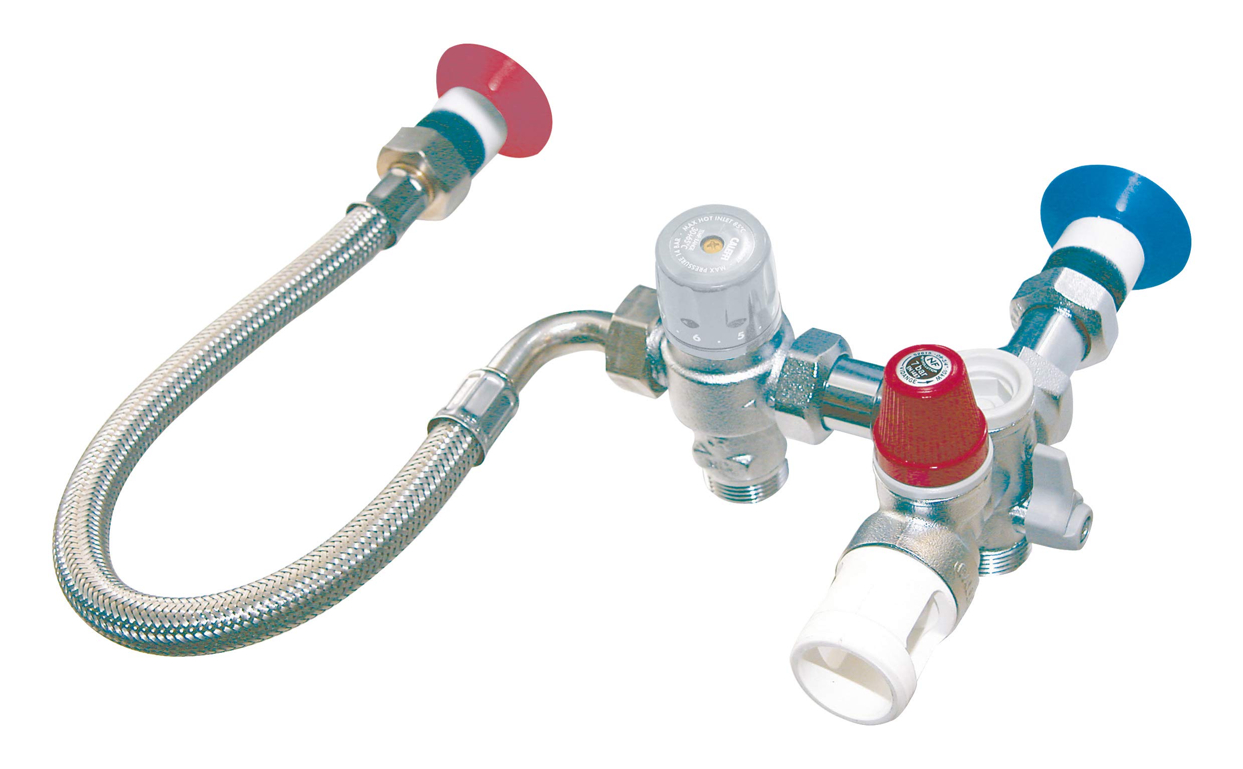 DIPRA - Kit de Sécurité Universel THERMOSUR - Mitigeur Thermostatique Anti-Brûlure pour Chauffe-Eau - Régulation Température Automatique