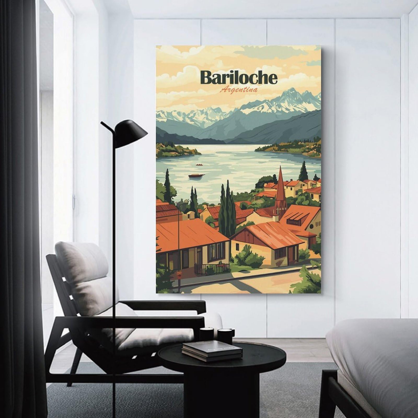 Junmoney Home Decor Wall Art Bariloche, Argentina Landscape(2), 24x36inch(60x90cm), for Workspace Walls, Study Corners Or Bedrooms, A Smart Decor Choice for Study Walls