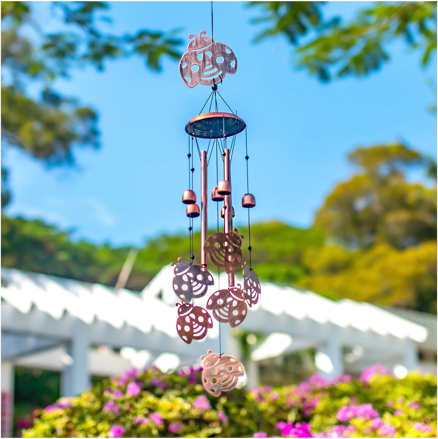 Ladybug Wind Chimes for Outside,Ladybug Gifts for Women Men/Memorial Gifts/Birthday Gift Metal windchimes Outdoors/Indoors,Garden Decor,Patio,Home,Porch,Yard Decorations