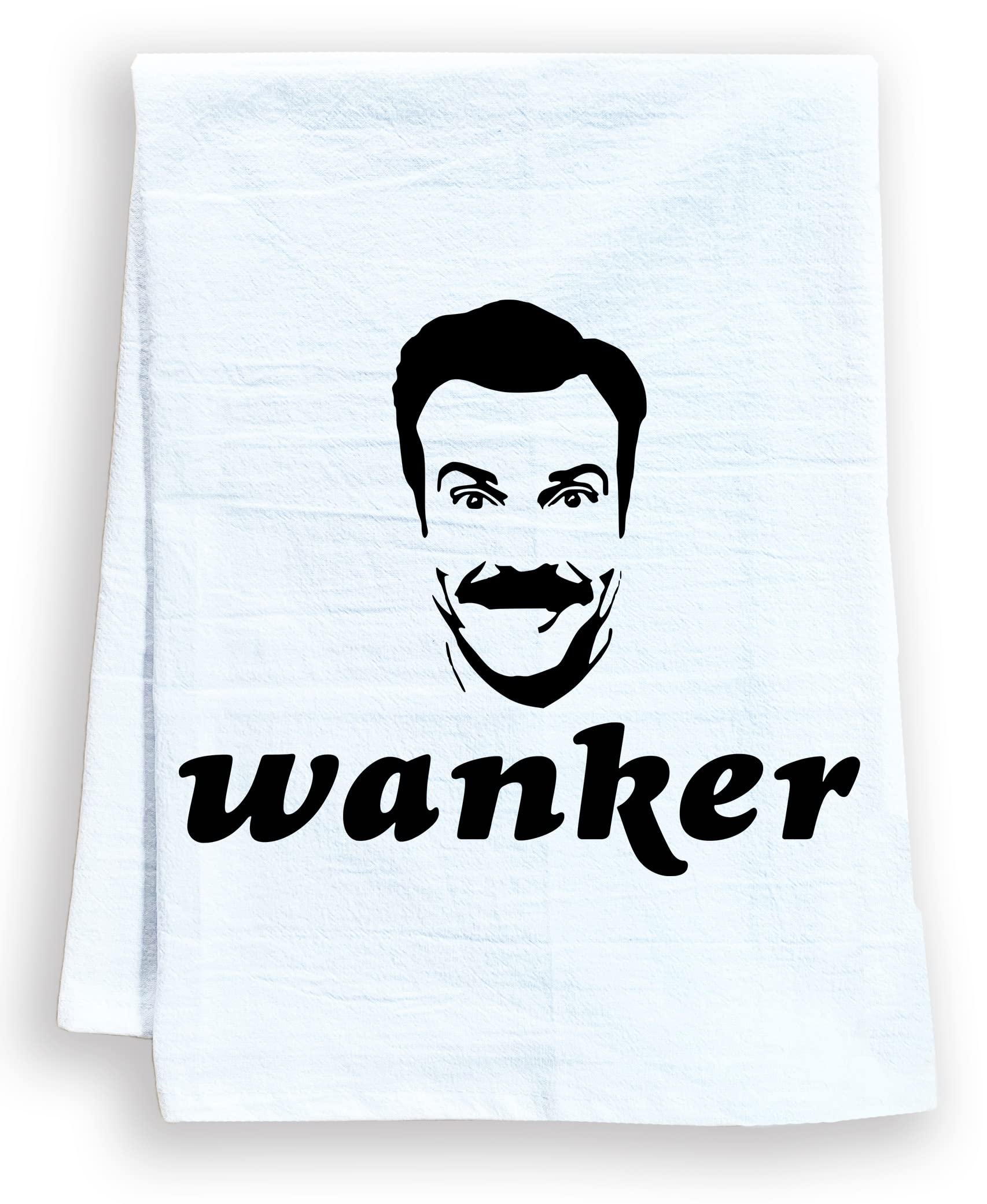 Moonlight MakersFunny Dish Towel, Wanker (Ted), Flour Sack Kitchen Towel, Sweet Housewarming Gift, Farmhouse Kitchen Decor, White or Gray (White)