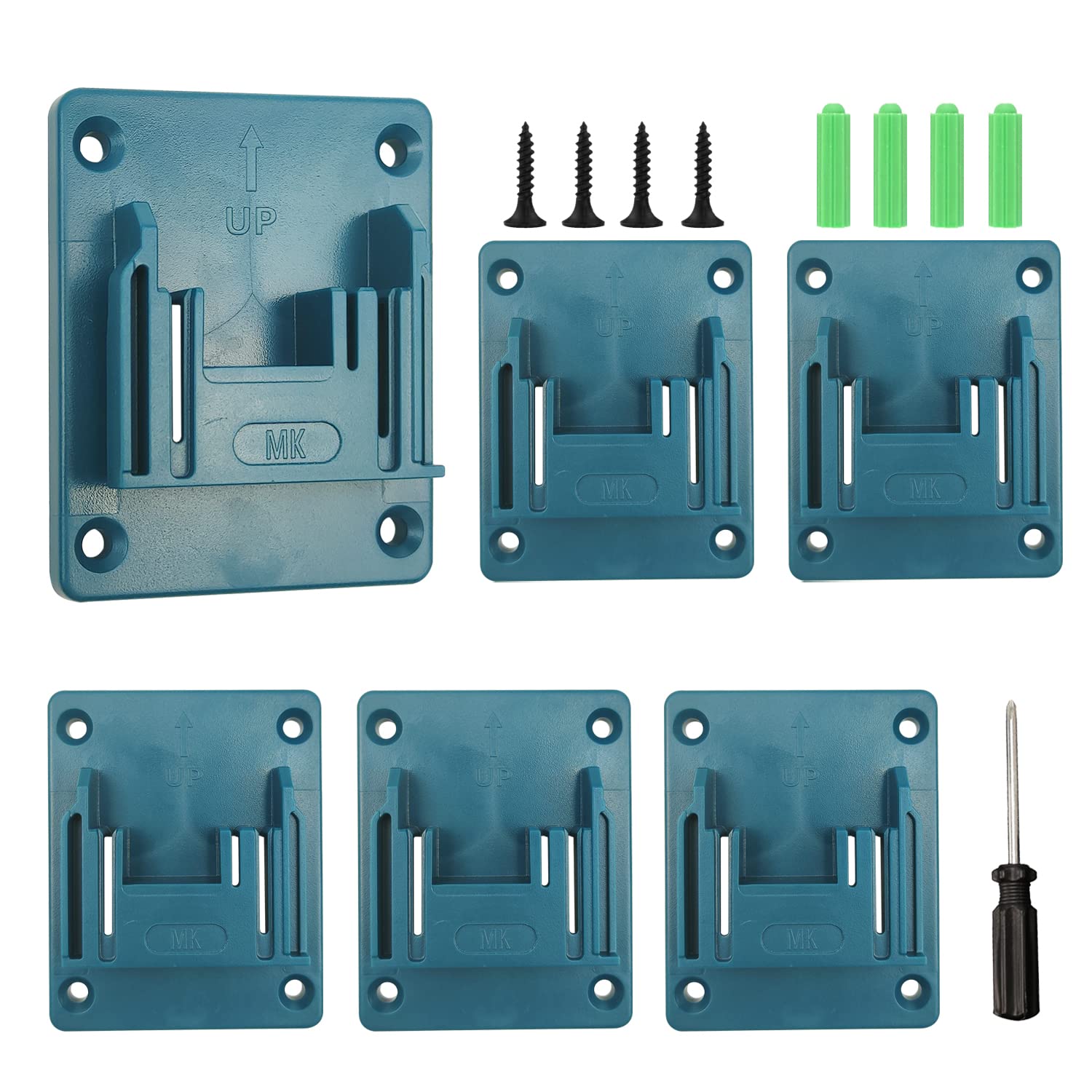Support Mural Pour Perceuse Et Batterie - 4 Pièces Avec Vis - Compatible Makita 18V/20V/40V - Fixation Sur Mur, Panneau Perforé Ou établi