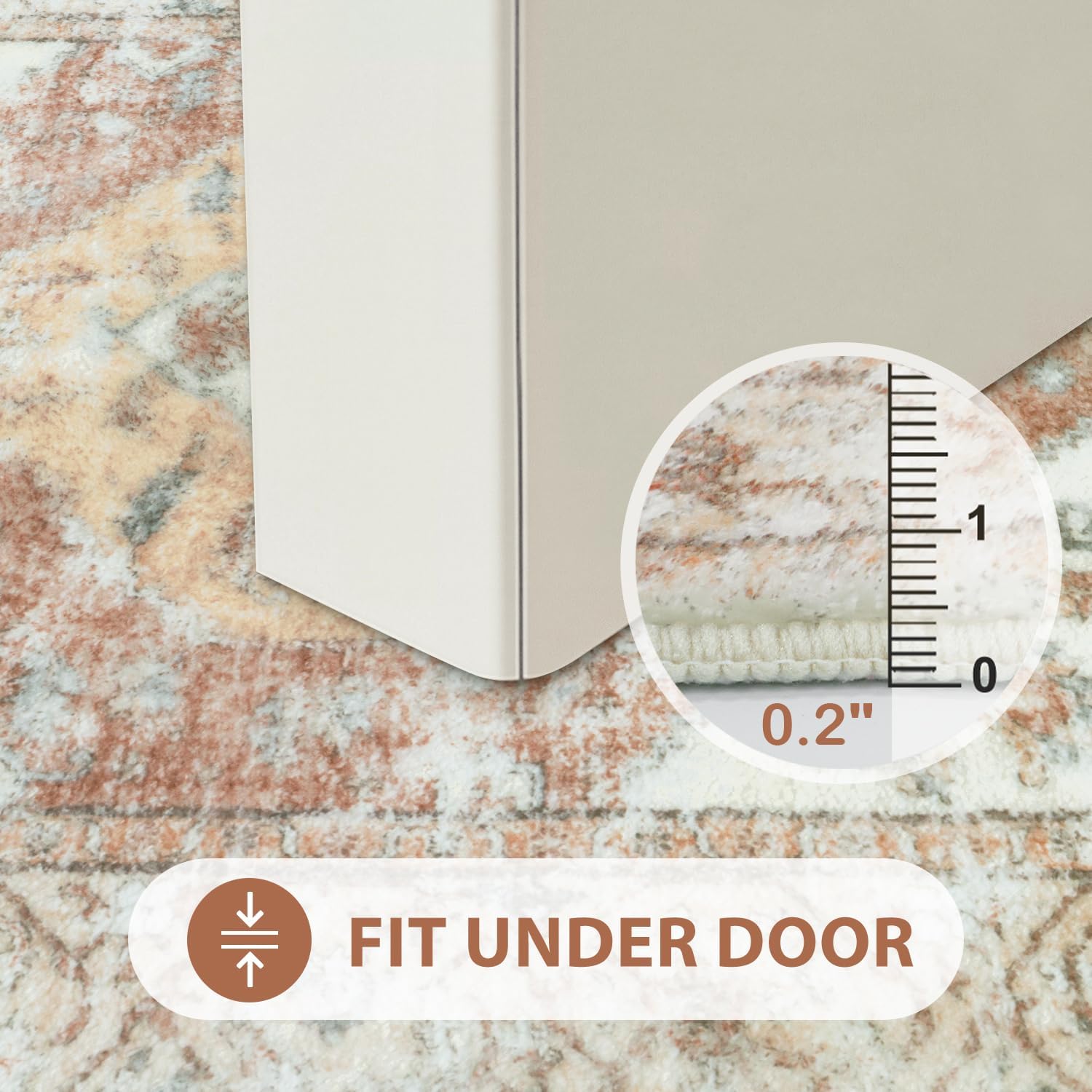 Uphome Bathroom Runner Khaki Tribal Large Bathroom Rugs Boho Ultra Soft Machine Washable Bath Mat Non-Slip Oriental Distressed Floor Carpet for Shower Sink Entryway, 18x47 inch