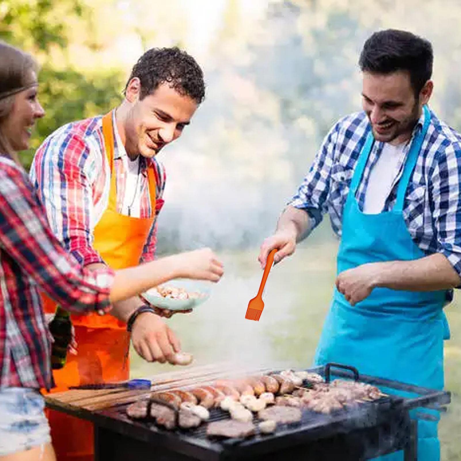 Pinceau à pâtisserie en silicone, résistant à la chaleur, ustensiles de cuisine, brosse à badigeonner BBQ Pinceau à badigeonner pour barbecue, badigeonner, pâtisserie, griller, cuisine (lot de 4