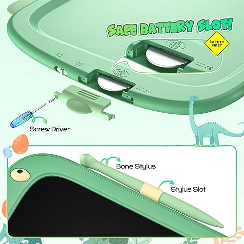 Miniatura 4 de TEKFUN Green Toys - Tableta de escritura para niños, 3, 4, 5, 6 años, juguetes para niños y niñas, tableta de escritura LCD borrable, tablero de