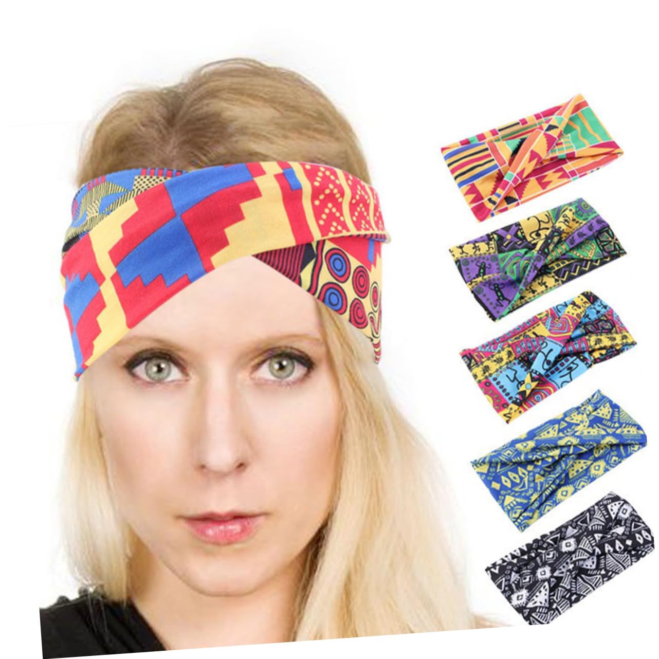 FRCOLOR 2 Juegos de Diademas Cruzadas Elásticas para Mujer Bandas para El Sudor de Yoga Accesorios para El Cabello de Estilo Tocados de Moda para Mujer Diademas Cómodas 6 Unidades