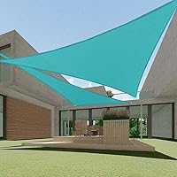Vista 18 de ECOOPTS Toldo Vela Triangular de HDPE de 12'x12'x12' para Sombra Solar, Toldo para Patio Exterior Pérgola, Tela de Cobertura que Bloquea 95% UV Beige