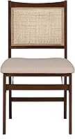 Vista 8 de Powell Kasi Brown and Natural Rattan Cane Fully Assembled Foldable Wooden Dining Side Chair