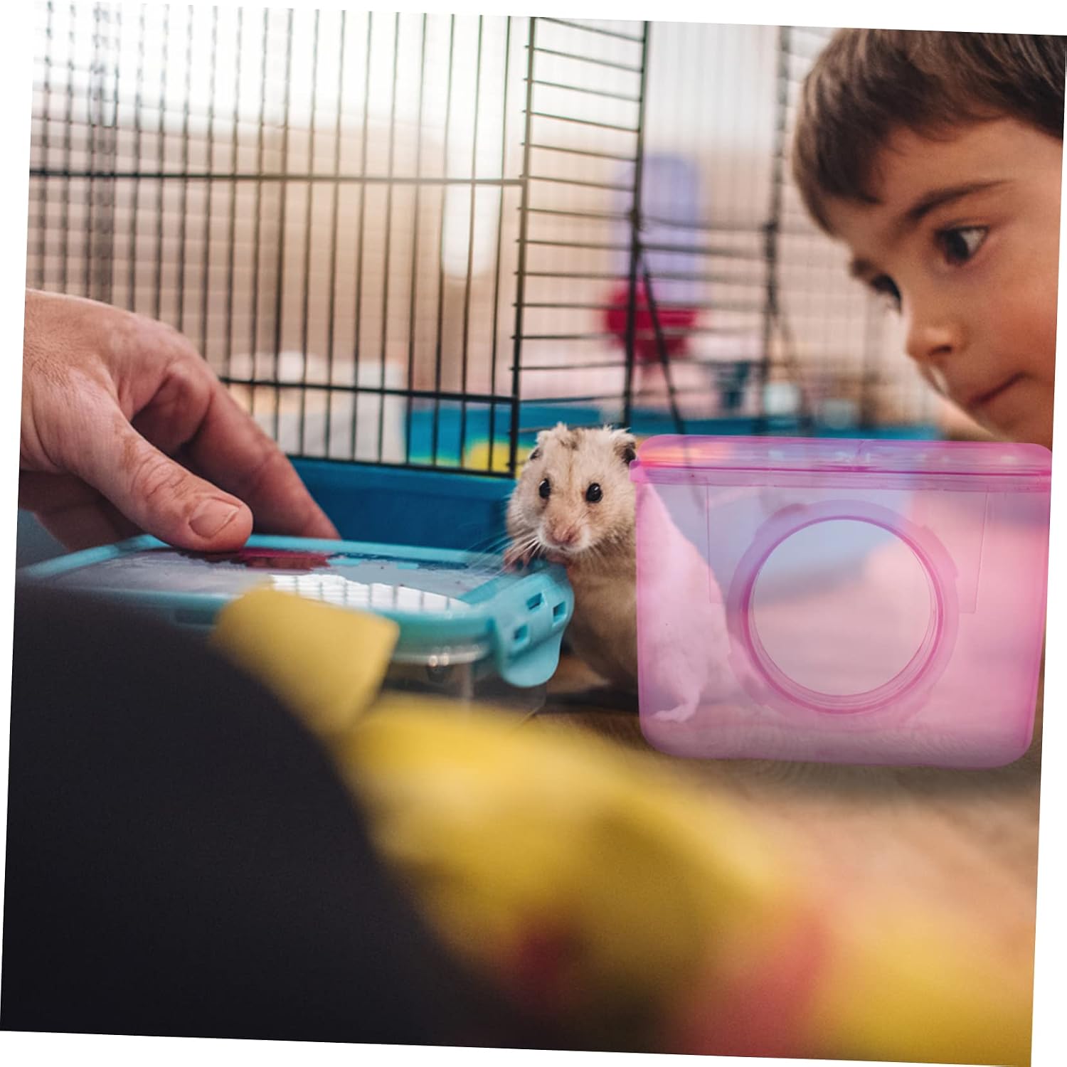 Acrylic Hamster Sand Bath Container with Shovel, Creative Red image 3