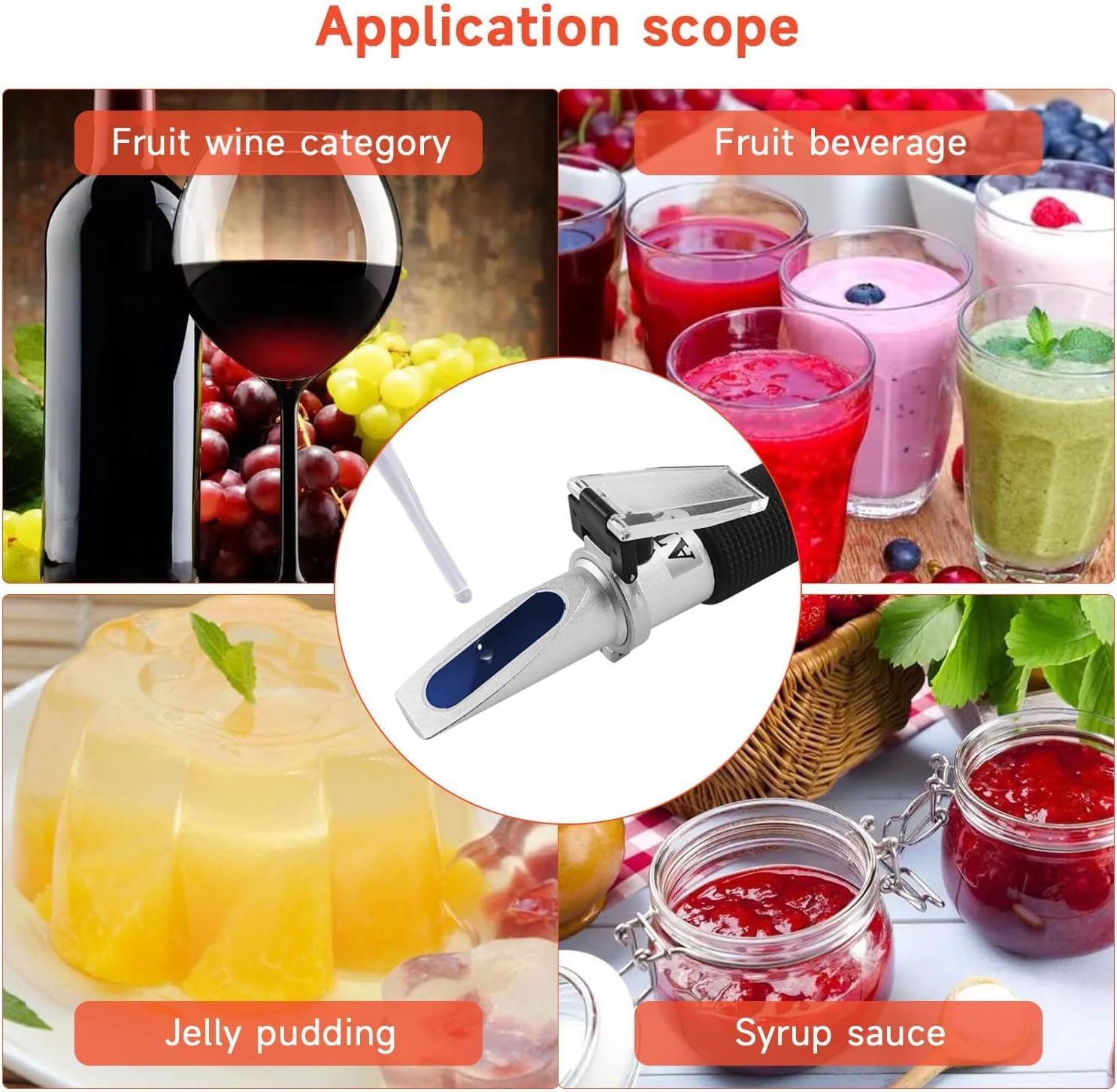 0–80% Brix Refractometer for Sugar Content in Fruit, Juice, Honey, Syrup & Drinks – Optical Tester with ATC, No Battery Needed, for Food, Farming, Lab Use