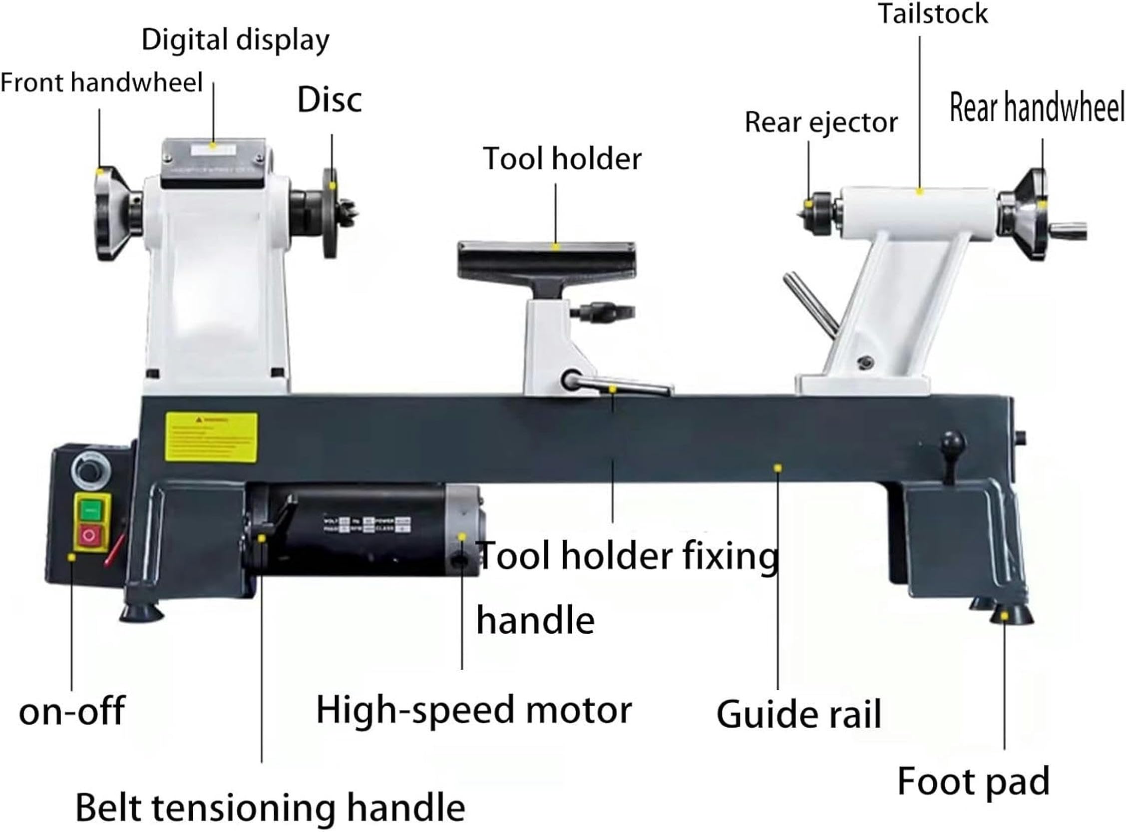 Mini Desktop Multifunzionale Per Carpenteria Da 900 W, Con Binario Di Guida Esteso Da 550 Mm, Macchina A Rotazione In Legno Multifunzionale A 3 Velocità E Velocità Variabile Di 650-1450/1250