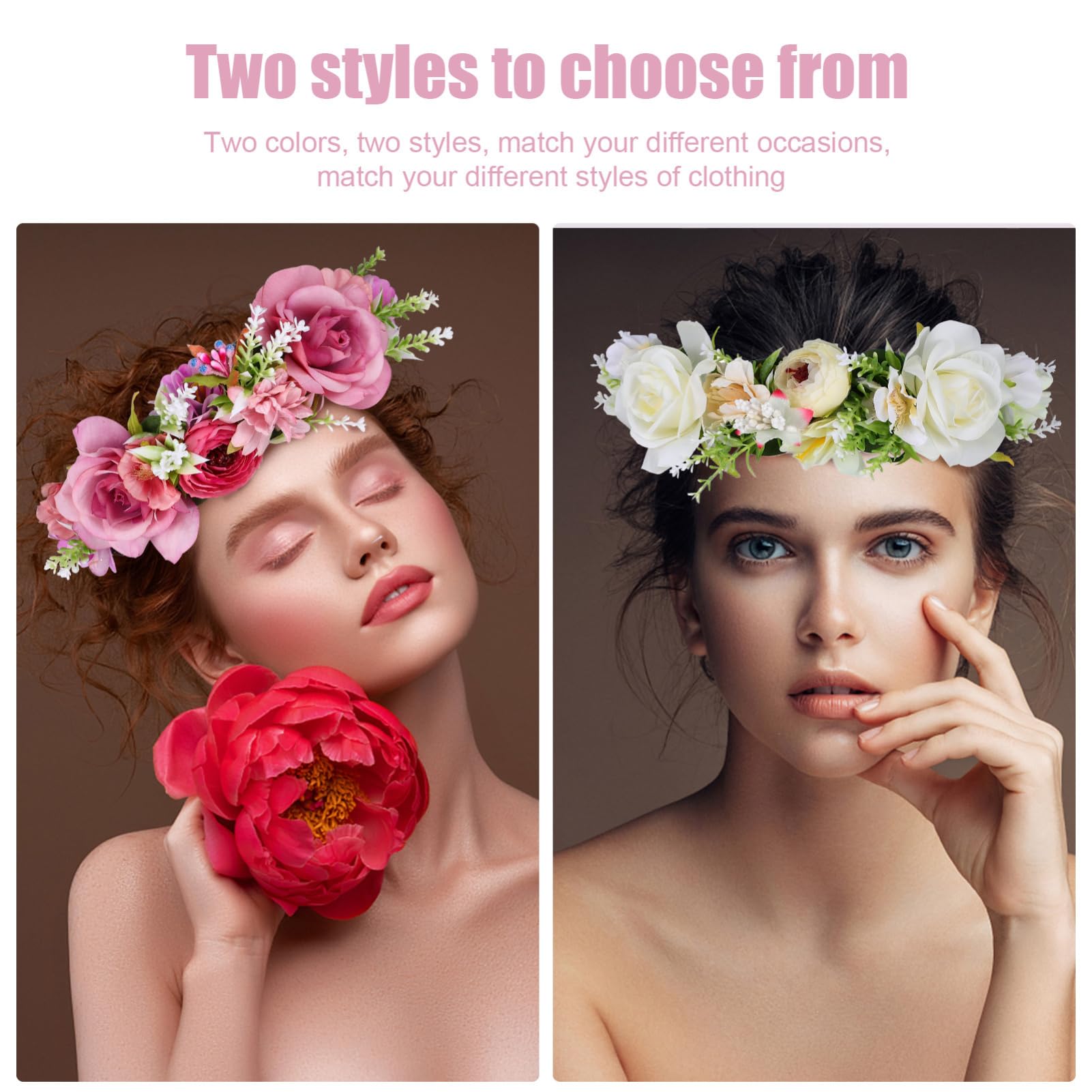 Healeved 6pezzi Cerchietto Fiori Per Matrimonio Di Accessori Per Con Rosa Finta Per Cerimonie Feste e Foto Memorabili
