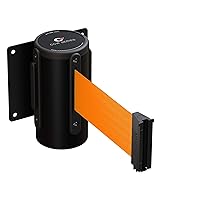 Vista 7 de Crowd Control Warehouse - Barrera de cinturón retráctil de montaje en pared fija Serie CCW WMB-125 - 11 pies, cinturón morado con caja de acero negro