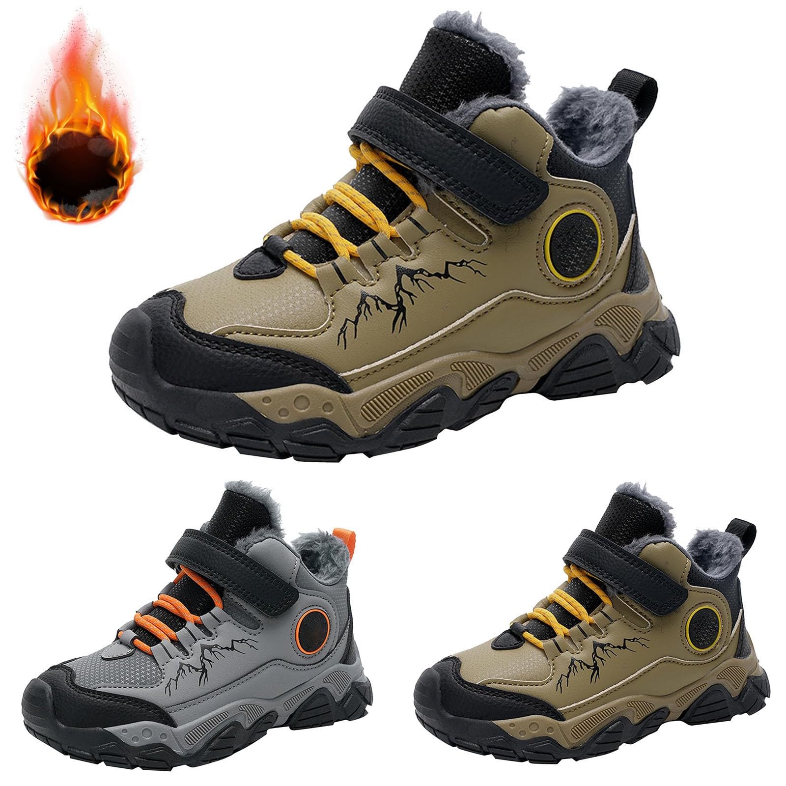 Stivali invernali per bambini, con calda imbottitura, invernali, scarpe da trekking, scarpe da trekking, scarpe da trekking, scarpe da trekking, scarpe da trail corsa, antiscivolo, 1