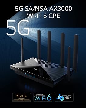 Cudy 5G NR AX3000 Wi-Fi 6 Router, 4x GE, Dual SIM, Det Antenna, P5