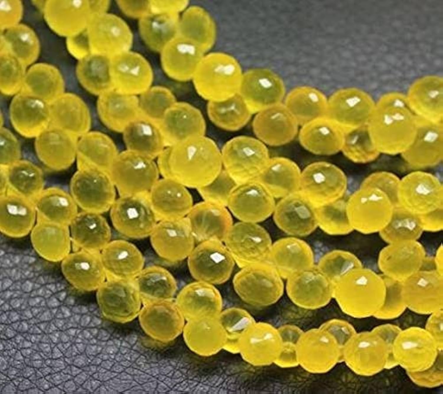 Calcédoine jaune véritable pour remplacer vos perles ternes, facettes oignon 7mm par LKBEADS
