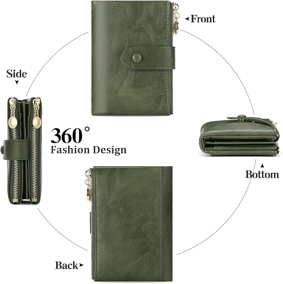 FALAN MULE Leather Purses for Women, Women's Small Wallet with RFID Blocking, Small Ladies Purse Credit Card Wallet