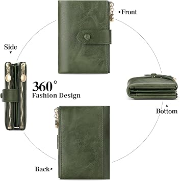 FALAN MULE Leather Purses for Women, Women's Small Wallet with RFID Blocking, Small Ladies Purse Credit Card Wallet