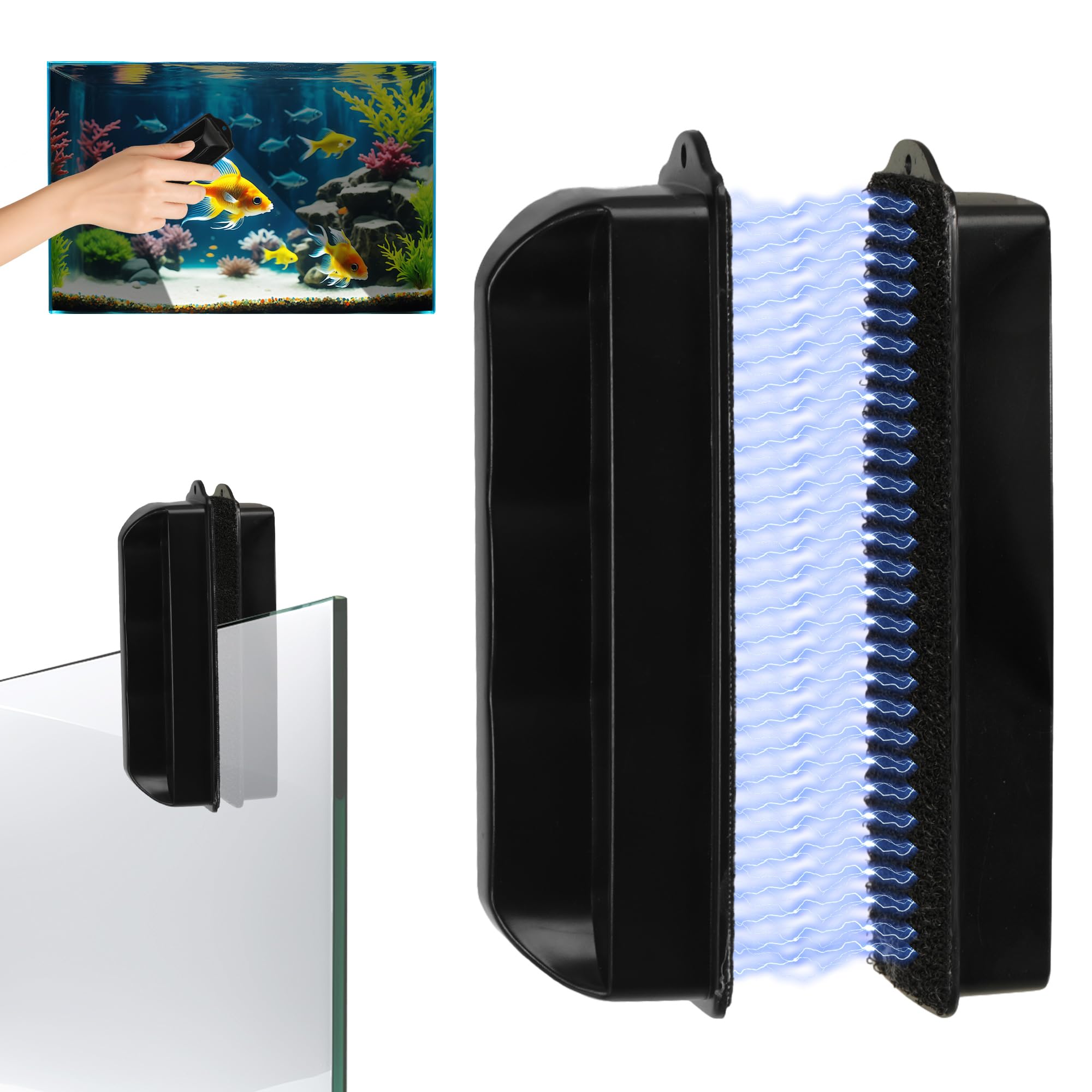 Aimant de nettoyage pour aquarium avec grattoir anti-algues efficace