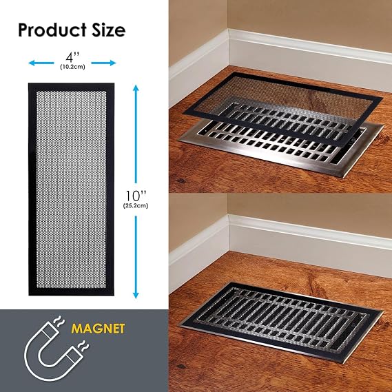 QMARK Floor Vent Covers, 4 Pack, 4 x 10 Inches