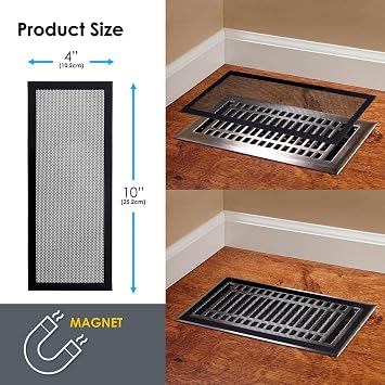 QMARK Floor Vent Covers, 4 Pack, 4 x 10 Inches