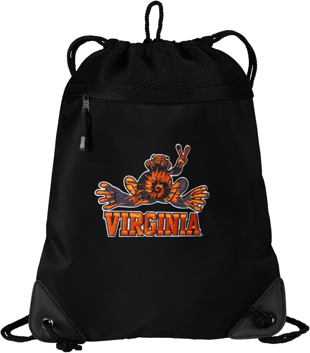 Broad Bay University of Virginia Peace Frogs Drawstring Bag UVA Peace Frog Cinch Pack Backpack UNIQUE MESH & MICROFIBER