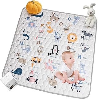 Krabbelmatte Baby, Faltbare Spielmatte 110x110cm, Rutschfest & Schadstofffrei, Krabbeldecke für Baby, Maschinenwaschbar, Weiche Kinder Spielmatte für Innen/Außen, Ideal für Babys Erste Schritte