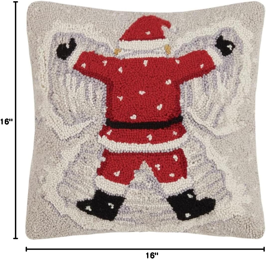 Peking Handicraft 31JES1692C16SQ Santa Snow Angel Holiday Hook Pillow, 16-inch Square