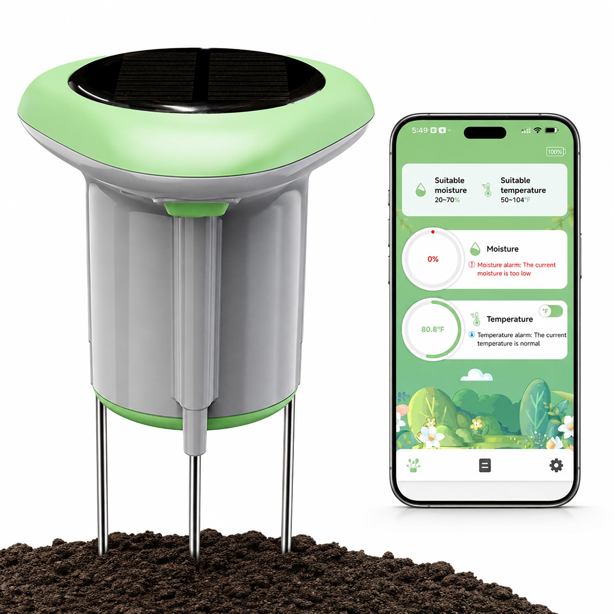 SENCKIT Sensore di umidità del suolo Wi-Fi con temperatura del suolo, app