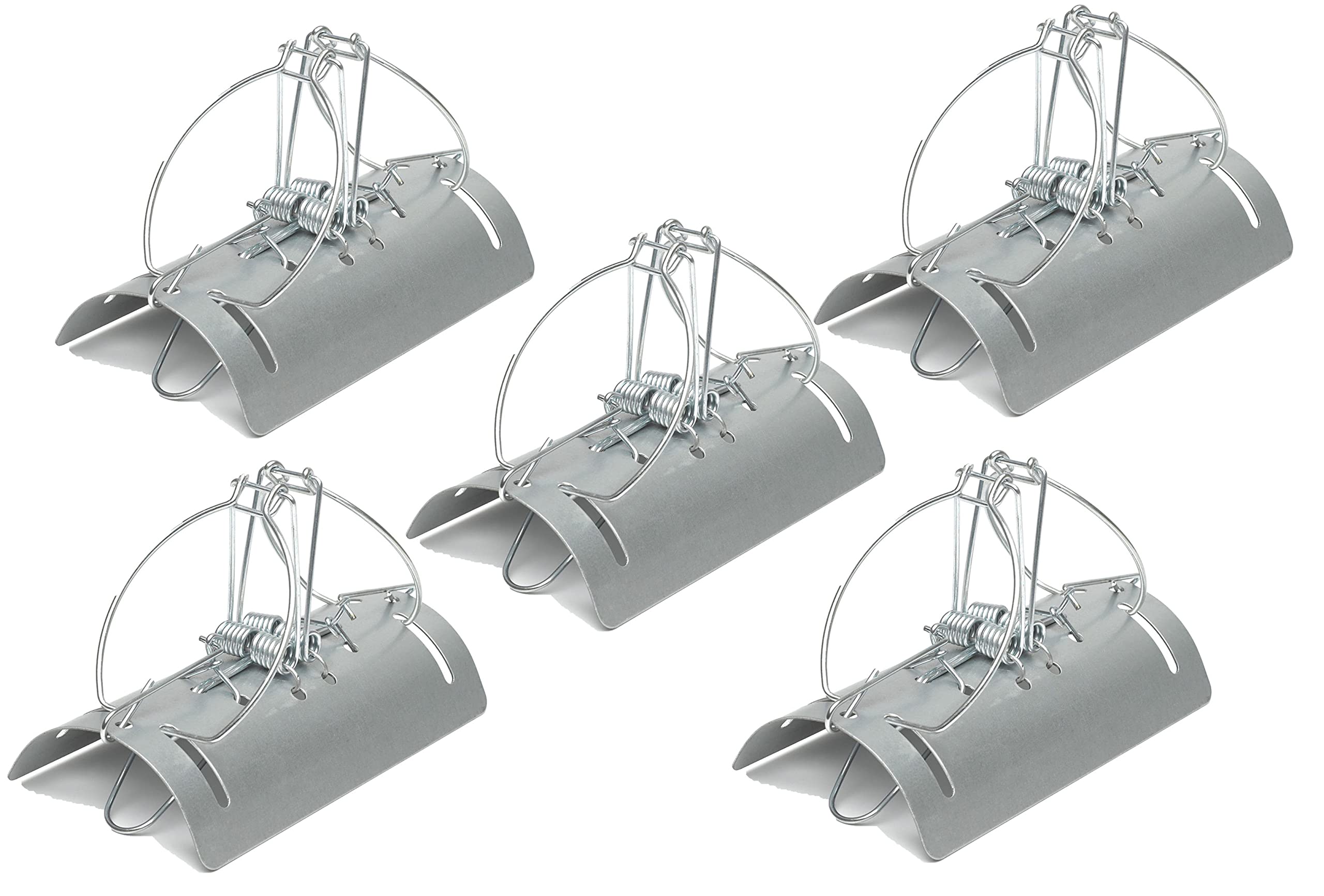 5x Trappola a Tunnel per Talpe e Arvicole – Trappola a Scatto in Metallo Zincato, Riutilizzabile, Senza Veleno (15,3 x 8 x 9,5 cm)