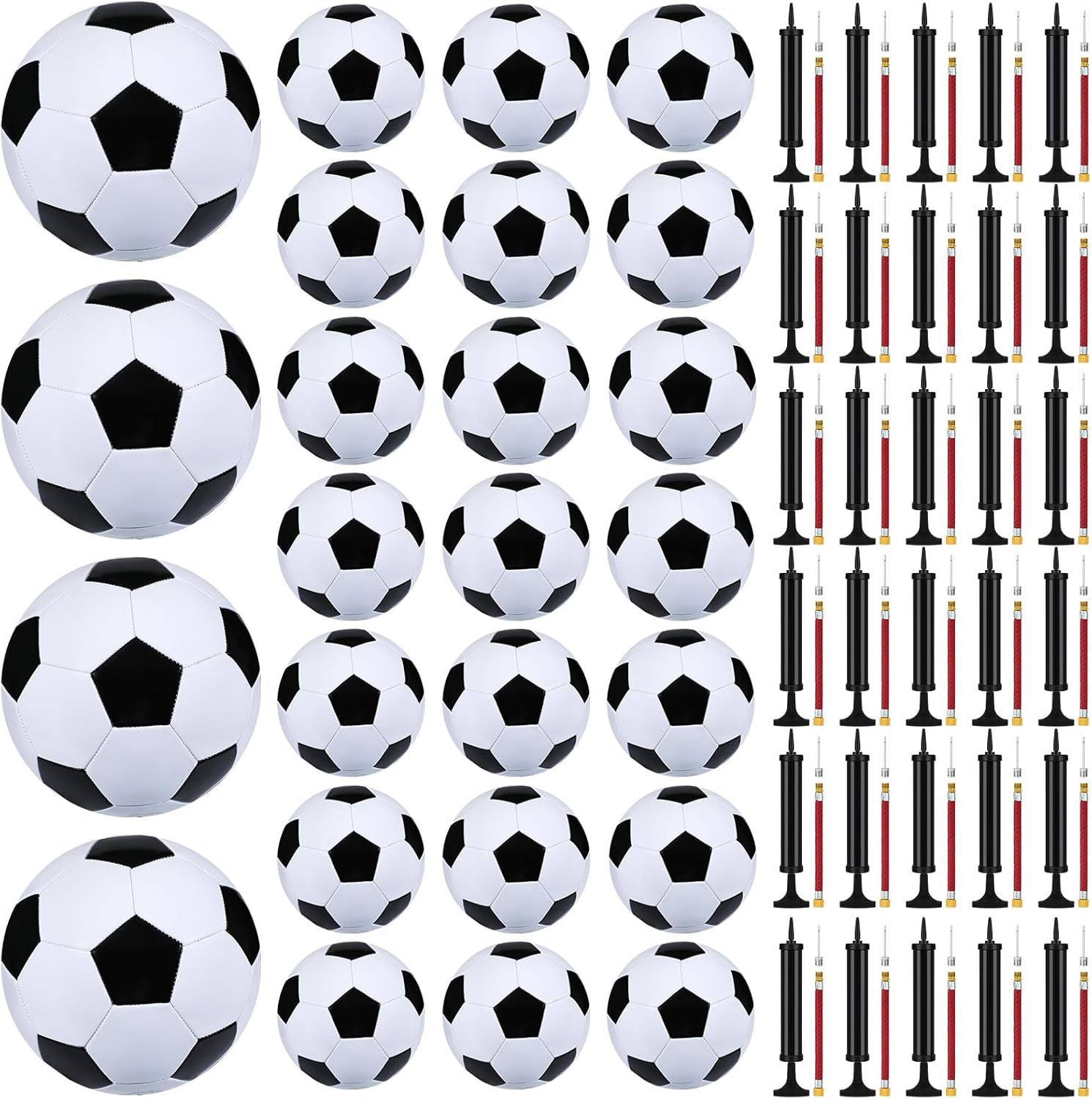 Leyndo 25 Pcs Deflated Size 5 Soccer Balls with 25 Pcs