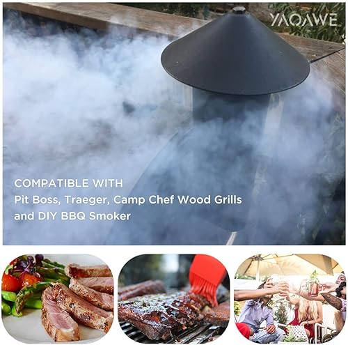 Miniatura 2 de Parrilla de pellets para chimenea de humo, kit de tubo de humo de repuesto para Pit Boss, Traeger, parrillas de madera de chef de campamento y