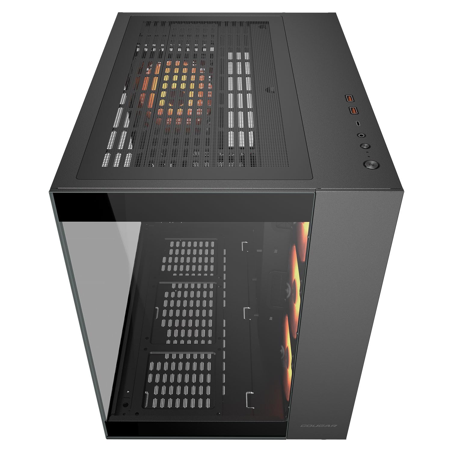 Cougar Gaming FV150RGB Mini ITX, Micro-ATX e ATX, doppia camera da letto, compatibile con GPU 400 mm, ARGB, raffreddamento avanzato, fino a nove ventole (nero)