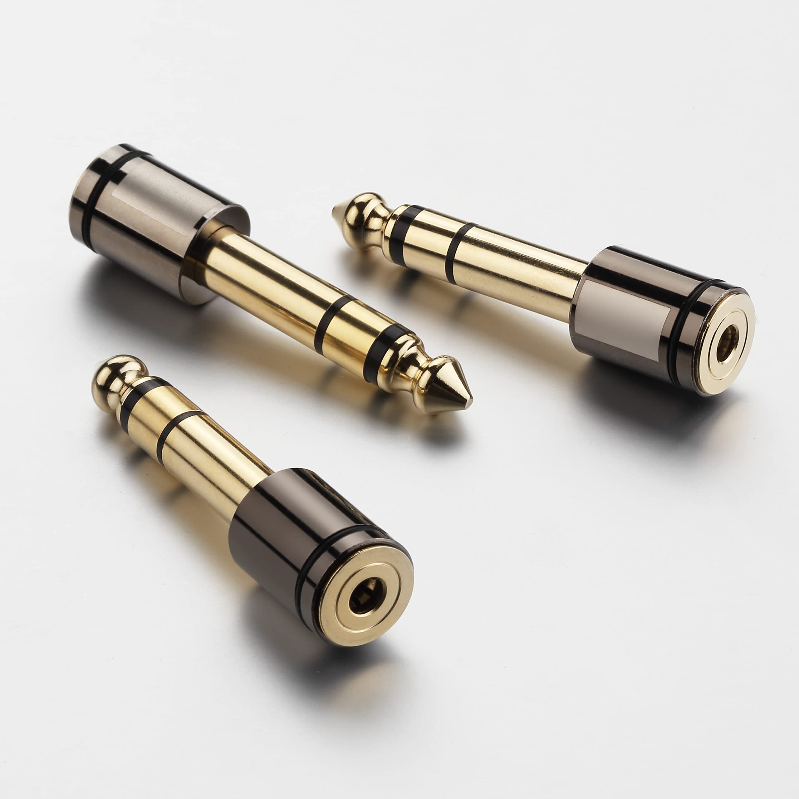 Freajoin 3 Pieces Stereo Audio Adapter 6.35mm 1/4 Male to 3.5mm 1/8 Female Stereo Headphone Adapter Gold Plated for Smartphones Tablets Headphone Speaker Guitar Digital Piano Amp, Audio Jack Plug