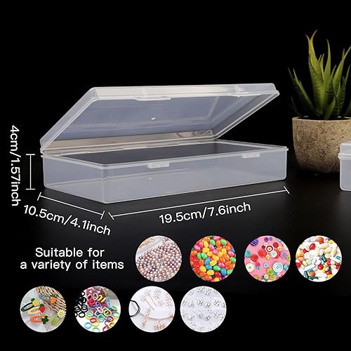 Miniatura 2 de Coobbar Estuche portátil para proyectos, paquete de 6 cajas de almacenamiento de plástico, cajas de almacenamiento de papel para álbumes de