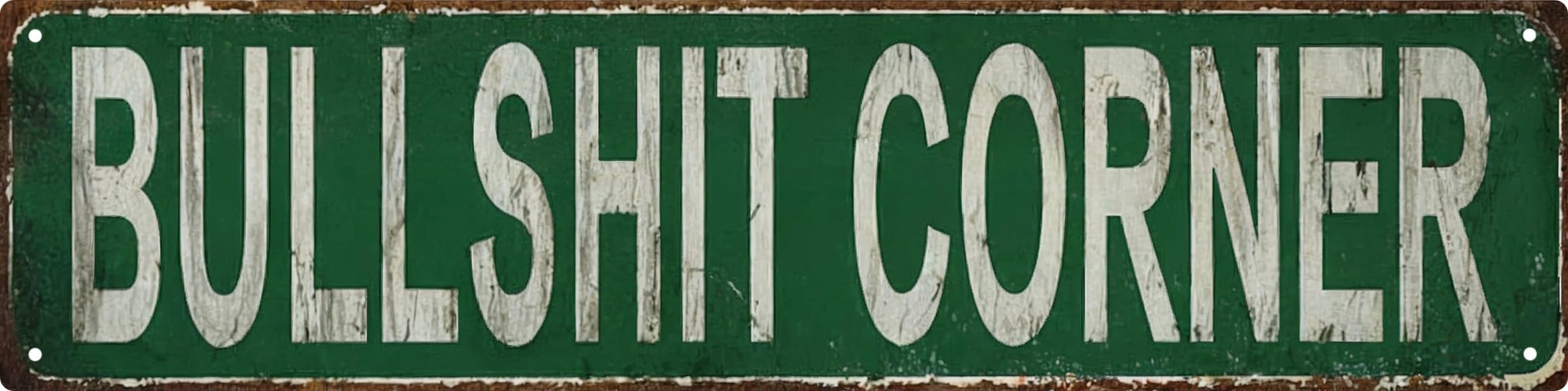 Bullshit Corner Vintage Metal Sign 4x16 In Decorative Plaque Wall Hanging Indoor Outdoor