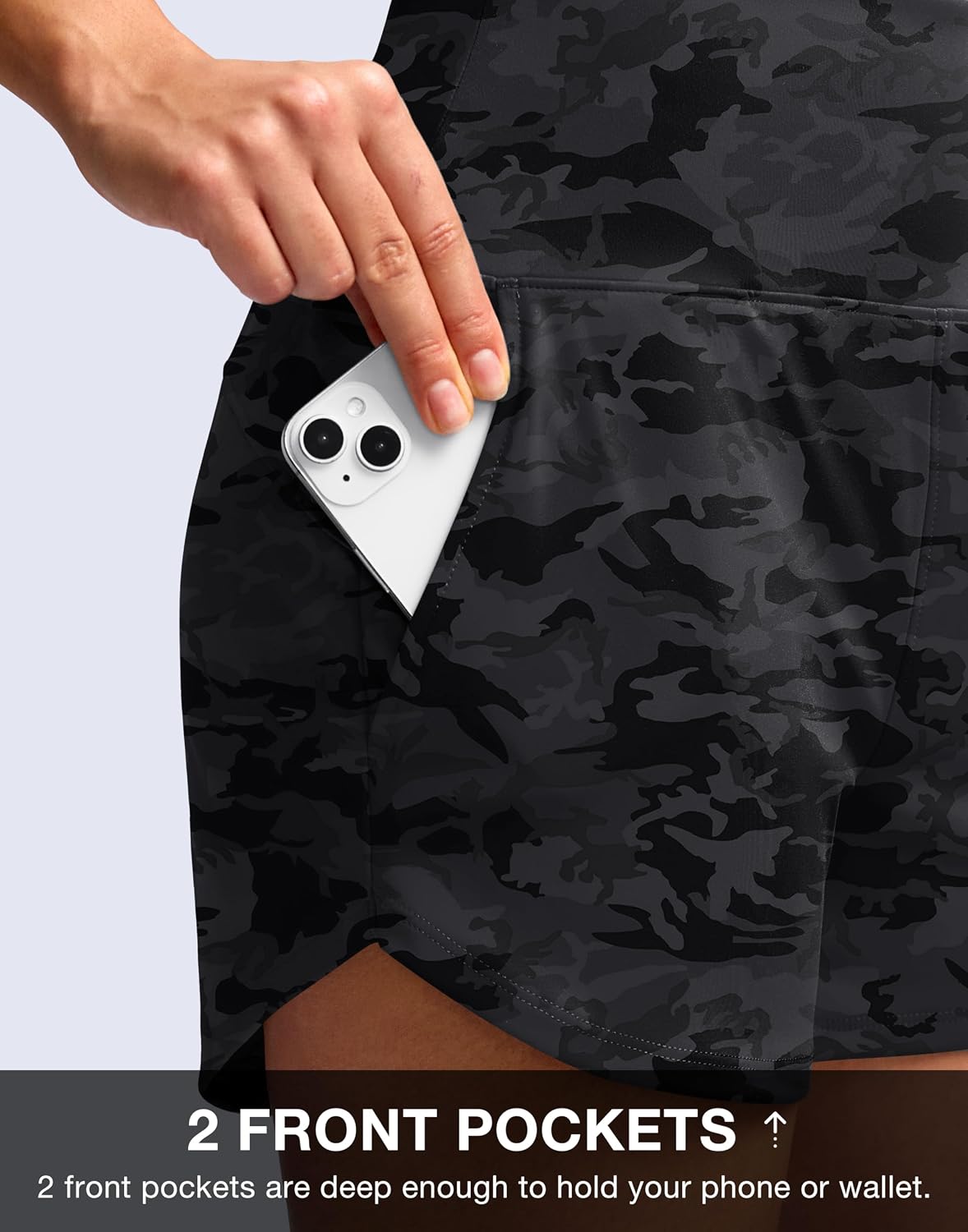 Soothfeel High Waisted Athletic Running Shorts for Women 3.5"/5" Tummy Control Comfy Workout Gym Hiking Shorts with Pockets