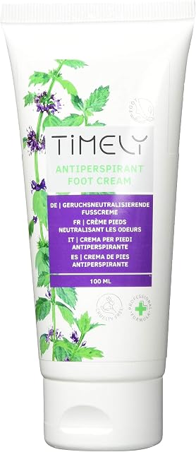 TiMELY Antiperspirant foot cream 100 ml, stop unpleasant foot odour, cooling and smoothing effect