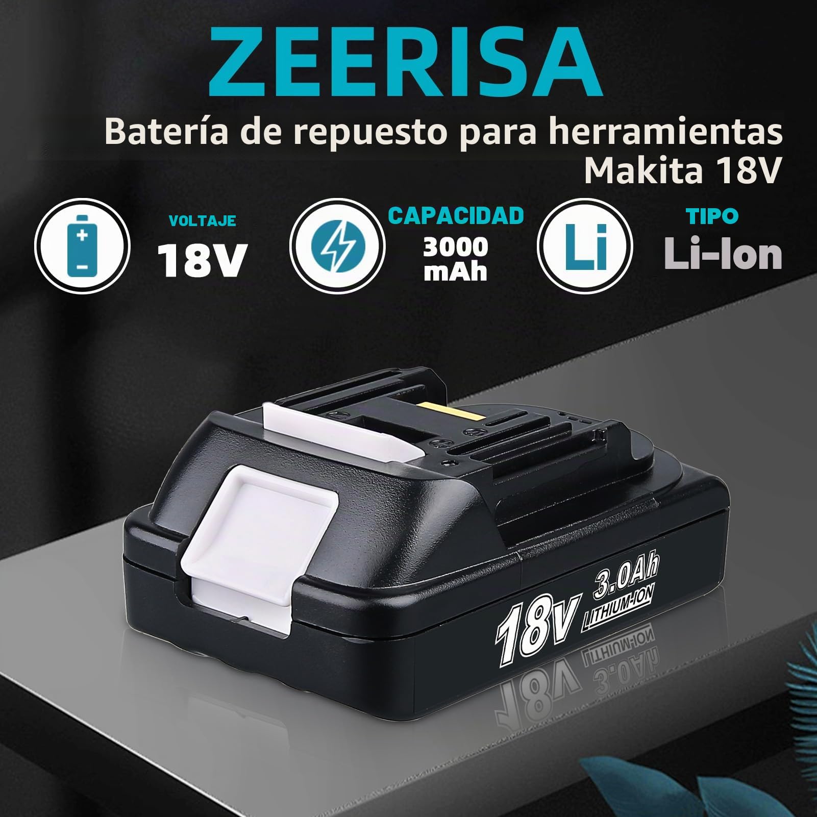 2 unidades de 3,0 Ah BL1815 batería de repuesto para Makita 18 V batería de ion de litio, compatible con cargadores originales de 18 V y herramientas eléctricas inalámbricas BL1830 BL1840 BL1850