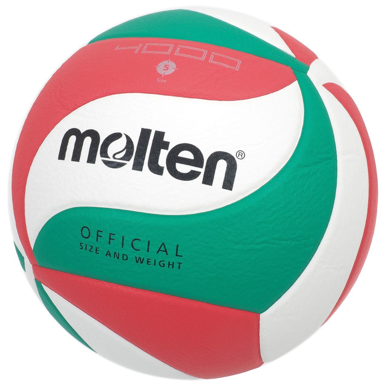 4000 Volleyball | Soft Premium PU Leather Club Training Ball | Official Size & Weight | Multicolour Green White Red