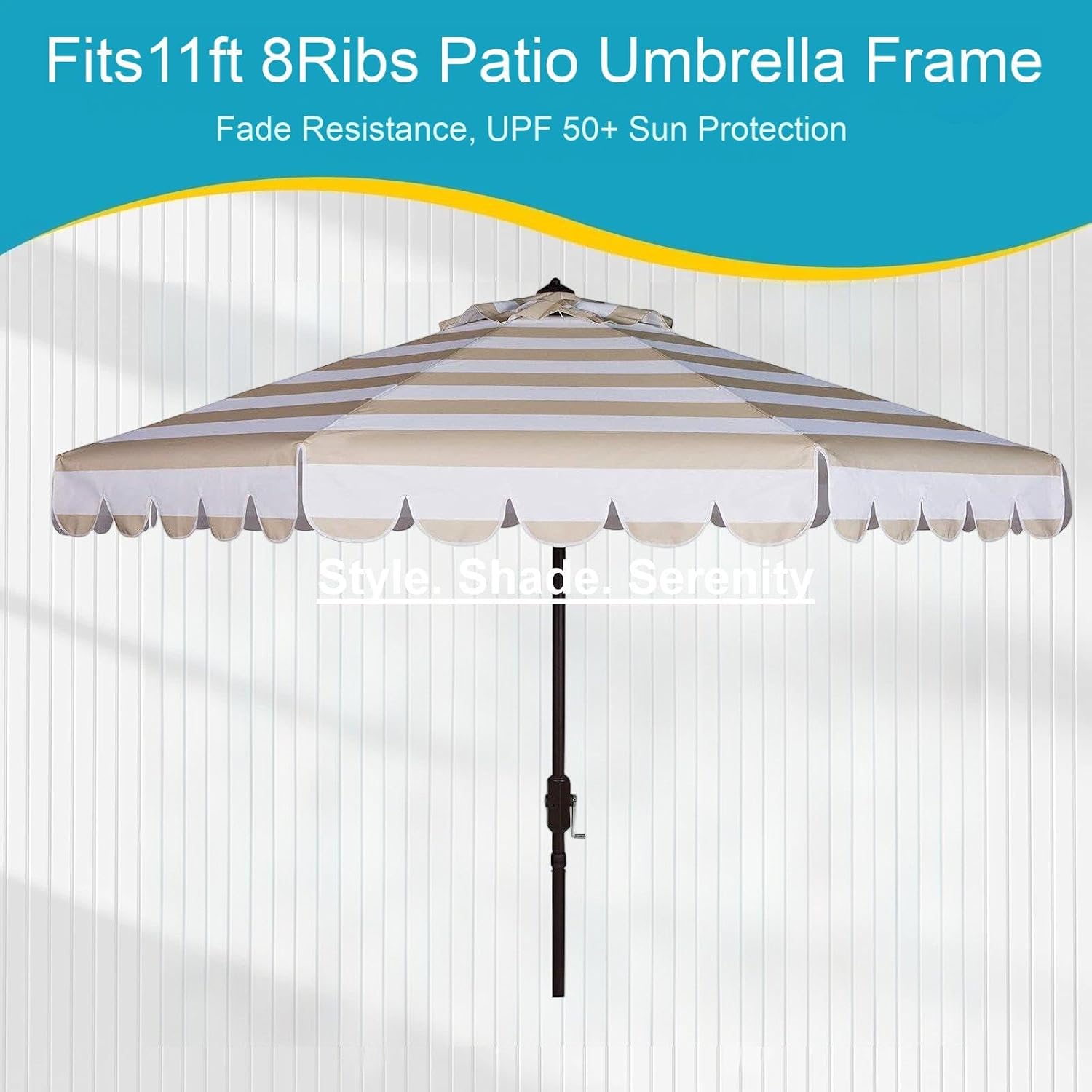 Replacement Umbrella Canopy for 11ft 8 Rib Outdoor Patio, Hanging Market Outdoor Patio Shades Ribs Length 64" to 66" (Canopy Only)