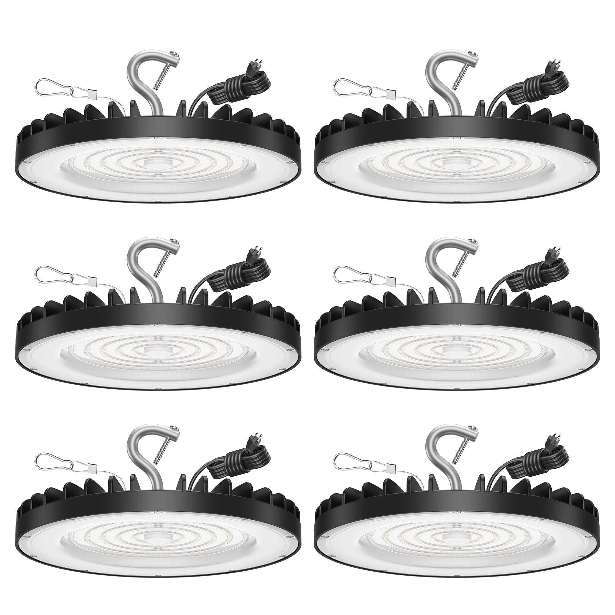 UFO Led High Bay Light 250W 6 Pack 35000lm 5000K ETL Listed High Bay Led Shop Light Fixture